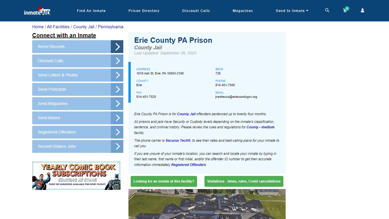 Erie County PA Prison - Inmate Locator - Erie, PA